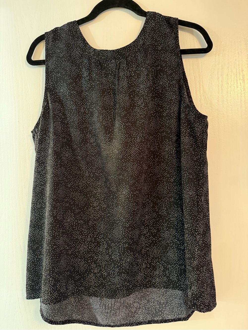 Sleeveless Black Dot Print Blouse